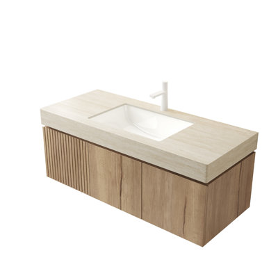 Base de meuble-lavabo en chêne blanc 48 po MURI