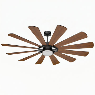 Large Ceiling Fan with Light, 8918 CFM High Airflow DC Motor Reversible Ceiling Fan with Remote Control, 3 Color LED Light, Indoor Ceiling Fan for Large Rooms