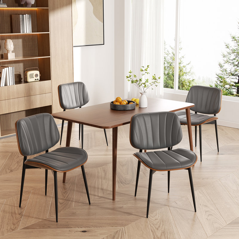 Stylish Faux Leather Dining Chairs: Elegant Side Chairs For Dining Rooms, Kitchens, And Living Spaces, 6, White