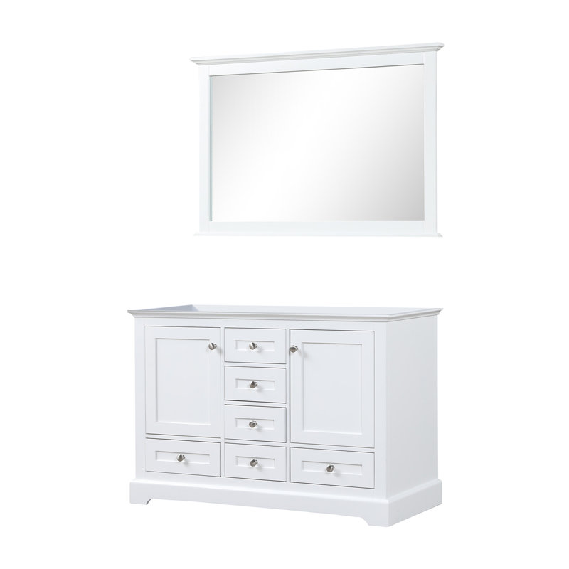 Dukes 48 in W x 22 in D Double Bath Vanity and 46 in Mirror, White
