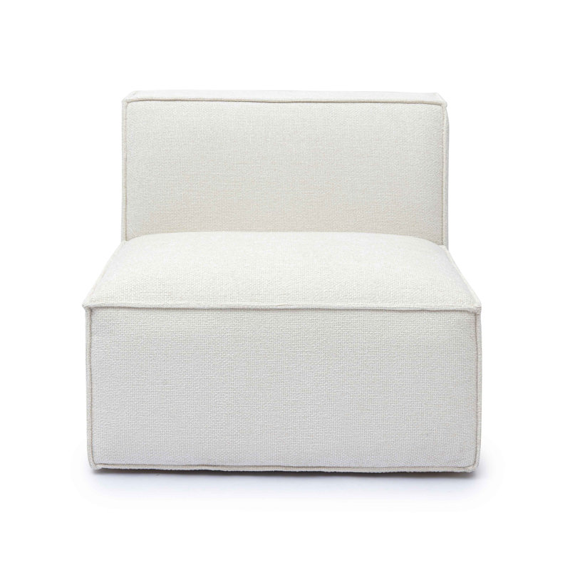 Cherylee Cream Chenille Basketweave Armless Chair