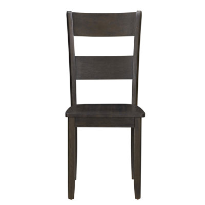 2 chaises de salle à manger en noyer patiné - dossier, rectangulaire, style transitionnel, solide, finition chaude rustique, pieds fuselés élégants