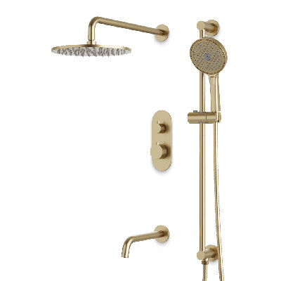 Ensemble de garniture de douche thermostatique avec douche à main sur barre coulissante, robinet de baignoire Opera