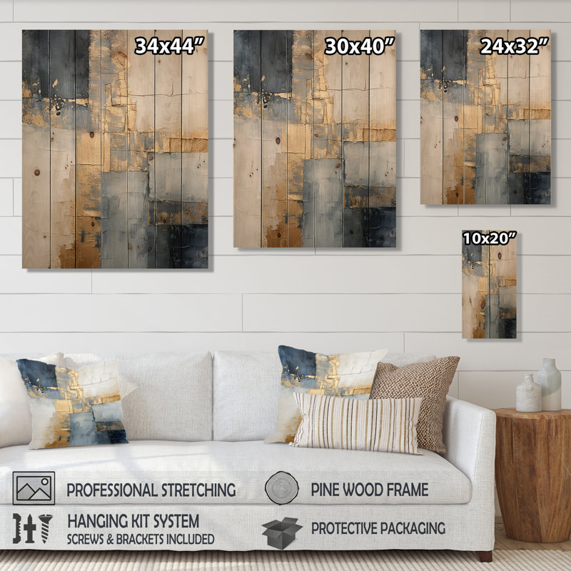 Panneaux de décoration murale en bois Issa - Paysages, H 32 po x l 24 po