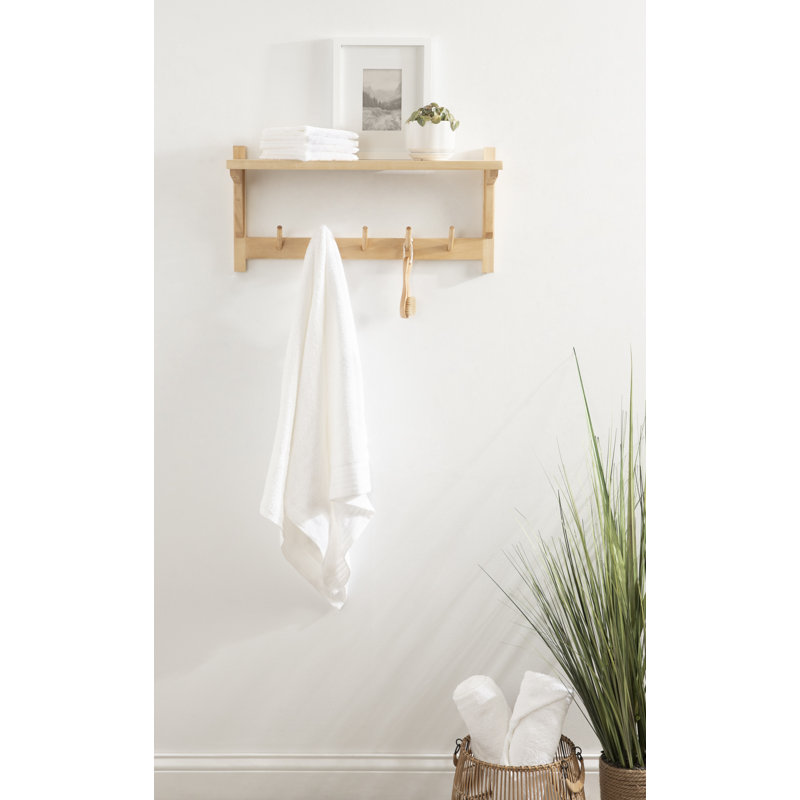 Crochets flottants en bois massif Kamini, Naturel