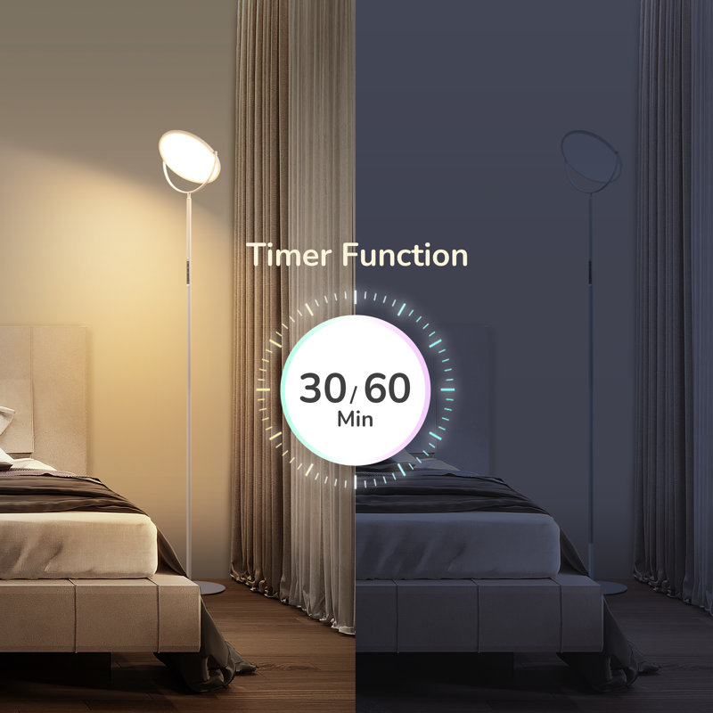 White Adjustable LED Floor Lamp with Flexible Head