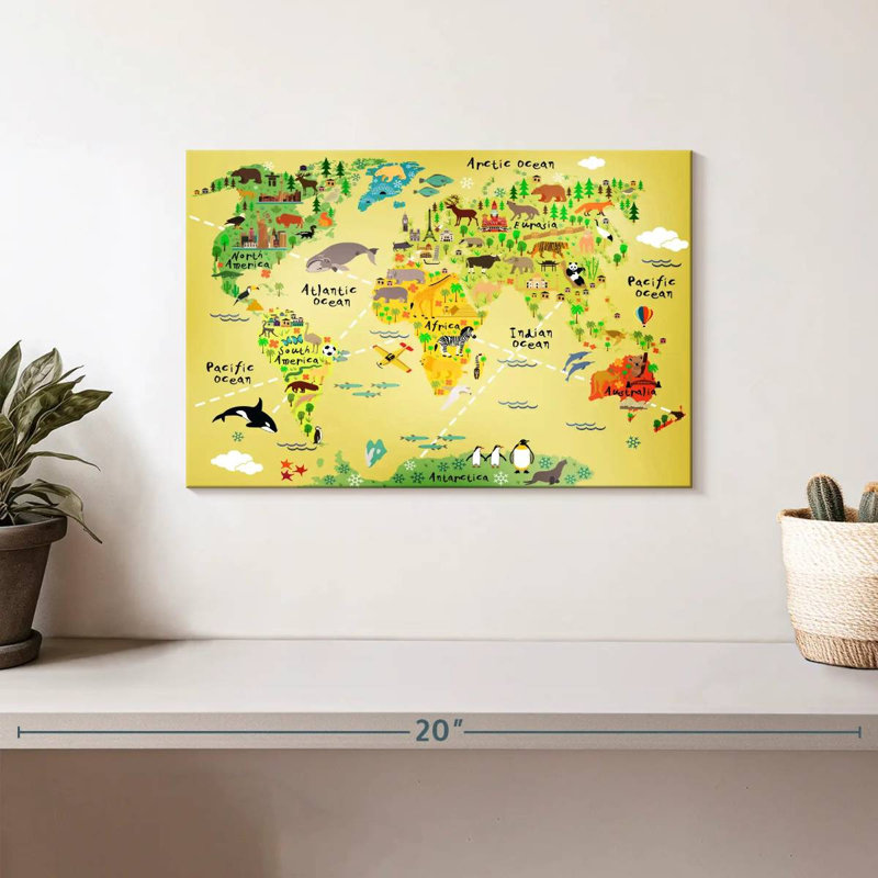 Carte du monde des animaux Keiri, H 8 po x l 12 po