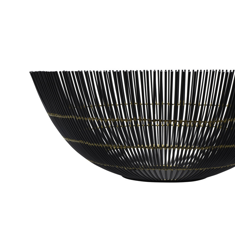 Panier à fruits en métal Gourmet Basics par Mikasa Benson, 15 pouces, noir
