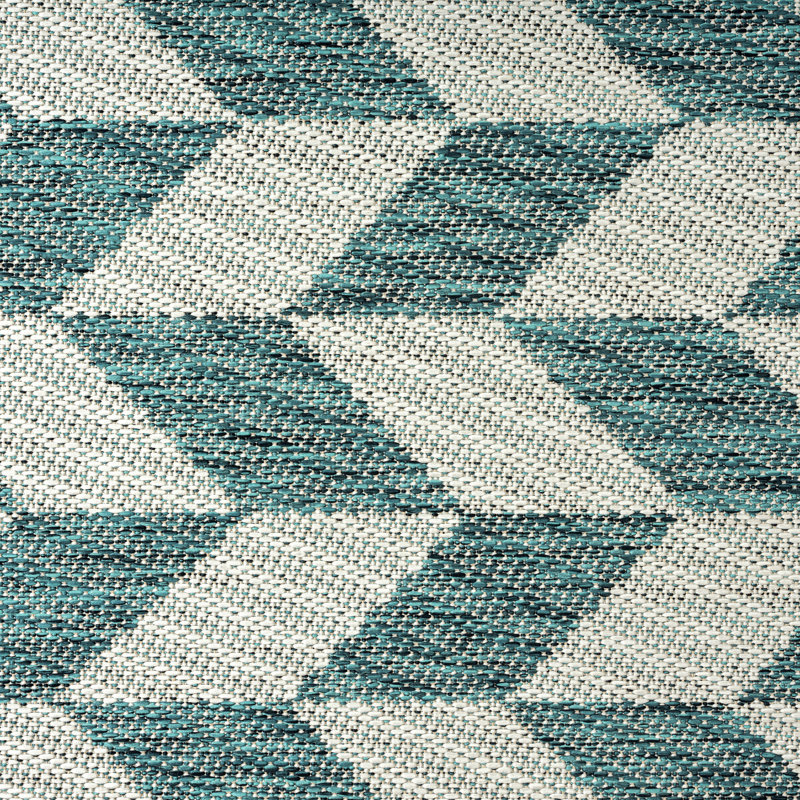 NICOLE MILLER NEW YORK Patio Country Calla Herringbone Indoor/Outdoor Area Rug, Green/Cream, Rectangle 7'9" x 10'2"
