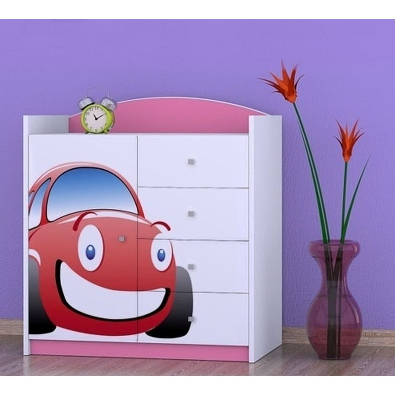Nevarez Kids 4 - Drawer Combo Dresser, Pink