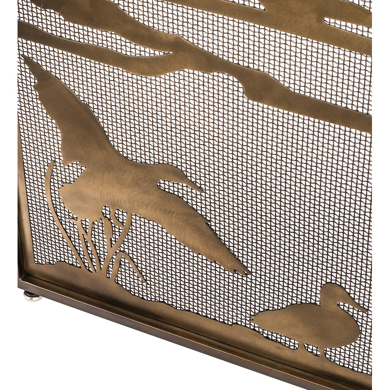 Rustic Lodge Steel Fireplace Screen