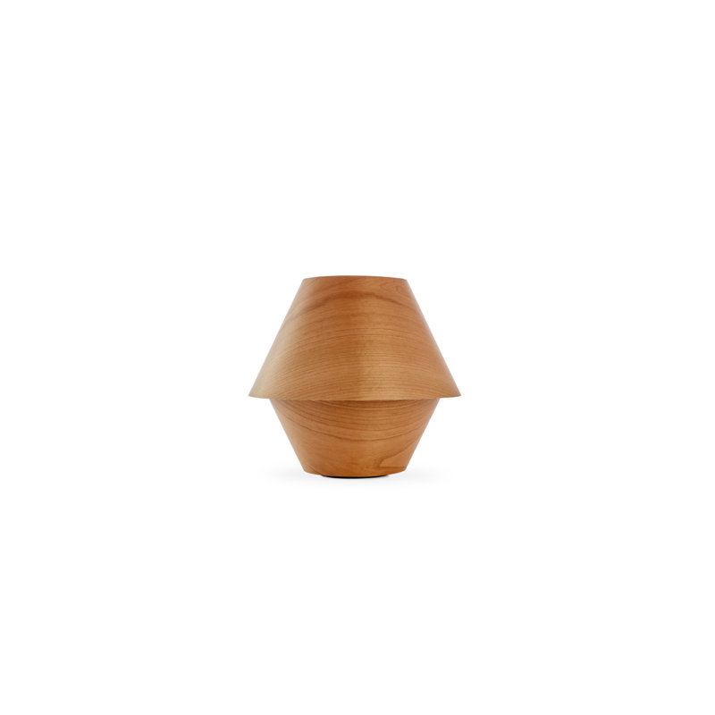 Hotel Simple Table Lamp, Dimmable, 11.2" Dia., Natural Cherry