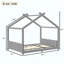 Lit de maison avec lattes de soutien, cadre de lit de maison en bois massif pour enfants, pas de sommier tapissier et structure d'ouverture-1990435141-1990435143