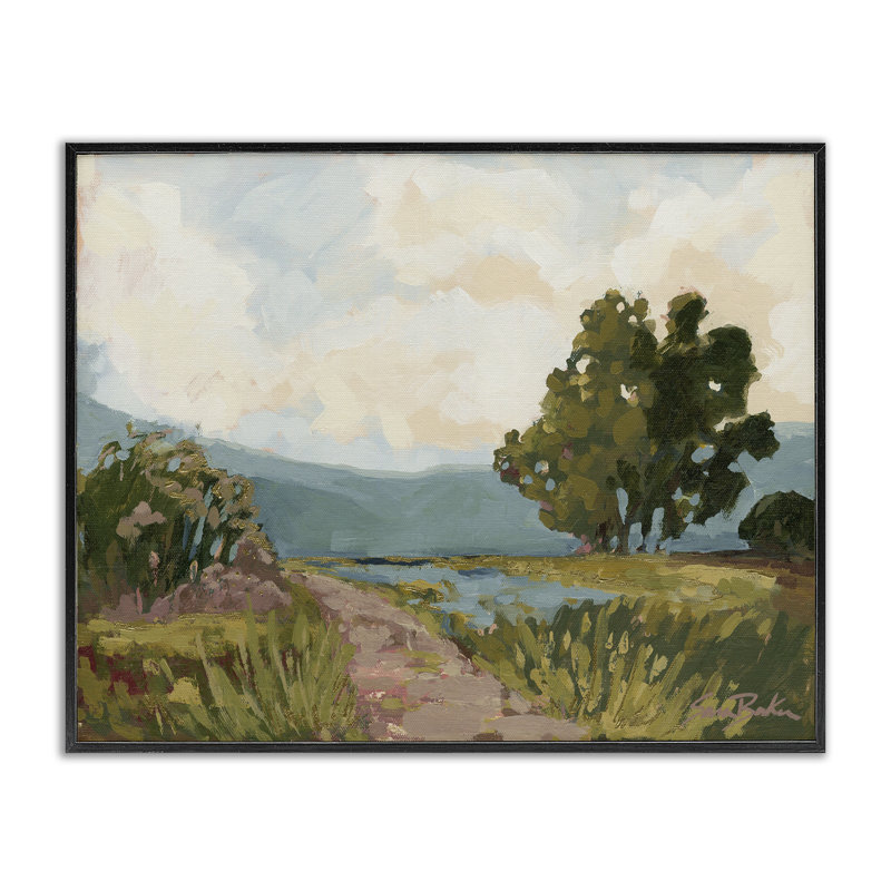 Chemin d'accès à la campagne lointaine, estampe numérique, design par Sara Baker, H 11 po x l 14 po