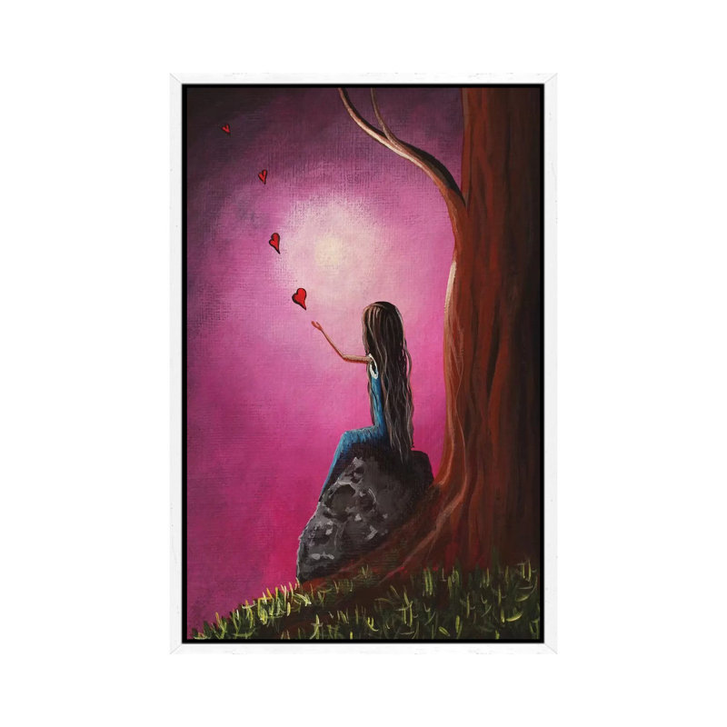 Just Beneath The Moonlight - Print on Canvas, 66.04 cm H x 45.72 cm W, White Framed