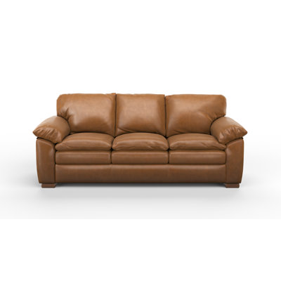 Capri 92" Wide 100% Full Top Grain Leather Sofa