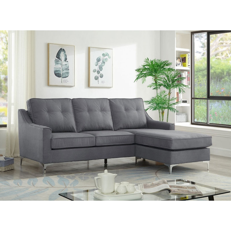 Upholstered L-Shaped Sectional Reversible