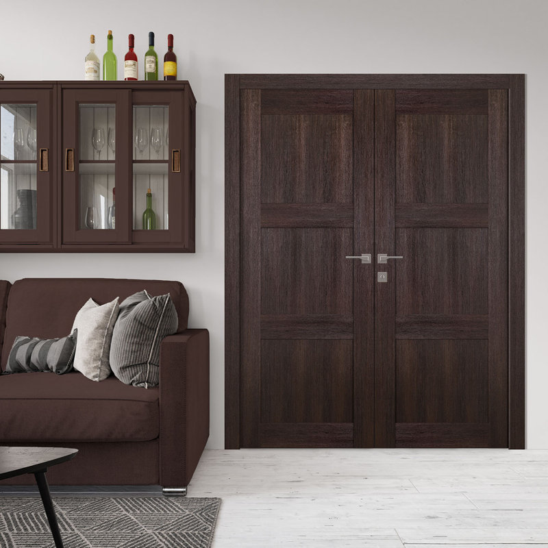 Porte française Avon 07 2RN, Bois de chêne, L 35,90 po x H 79,38 po, Réversible