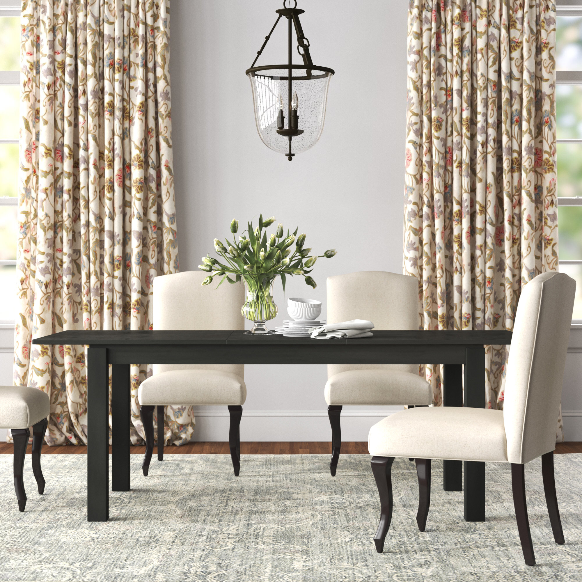 Lark Manor™ Ahupendra Black Dining Table with Butterfly Leaf | Wayfair