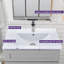 Lavabo de comptoir de salle de bain 32 pouces blanc avec robinet monotrou