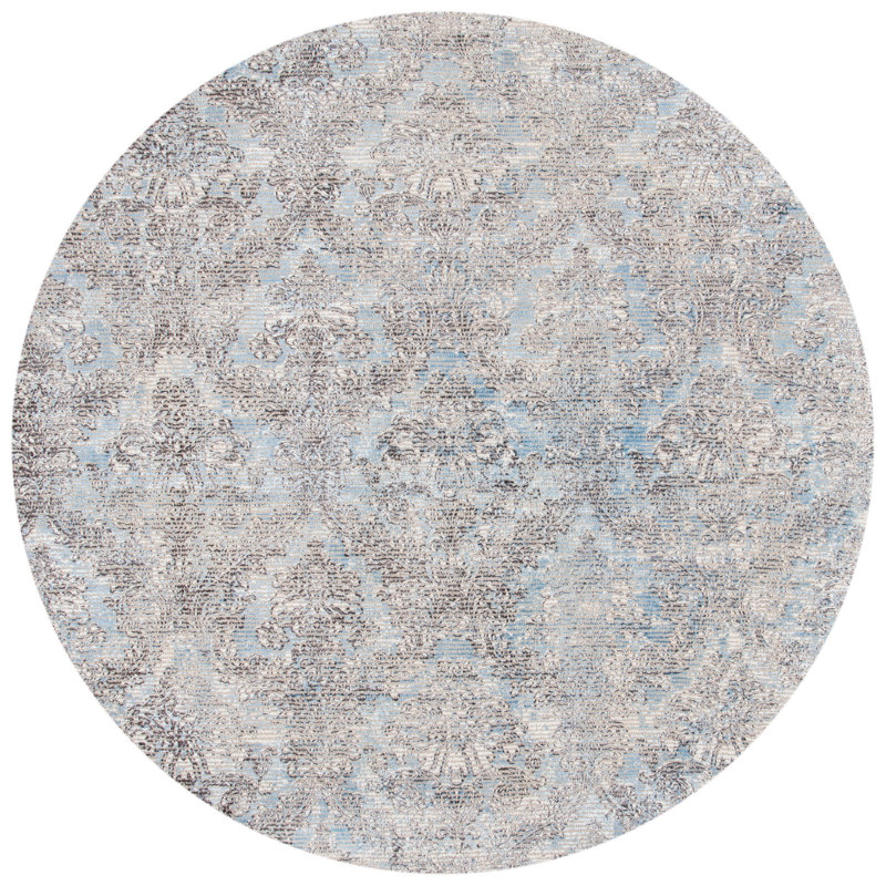 Yorkshire Hand Woven 5 Wool/0.55 Viscose Oriental Rug in Gray/Beige, Round 6'