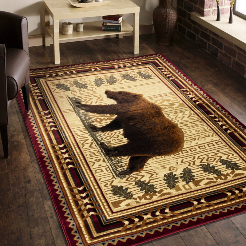 Tapis rouge en polypropylène, 2,58 pi X 7,25 pi, teinture, avec un tapis doux et texturé, un design élégant