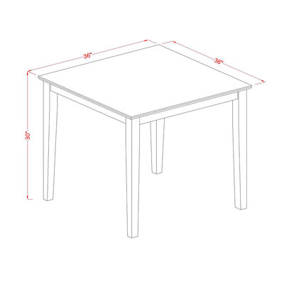 5 Piece Dining Room Table Set Includes a Square Kitchen Table and 4 Dining Chairs, 36x36 Inch, Oak