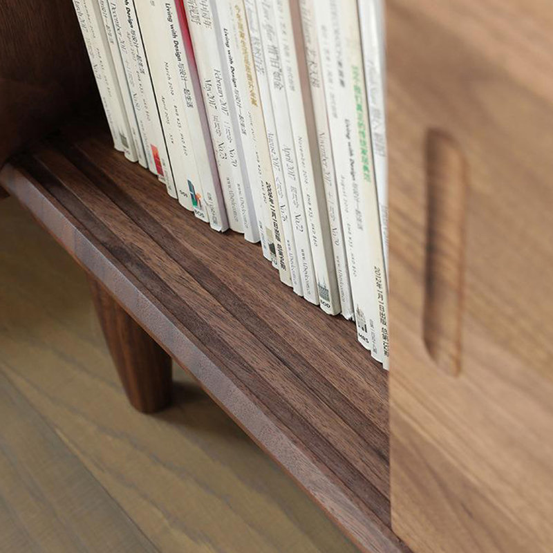 Solid Wood Bookcase, Marron foncé