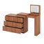 Bureau de coiffeuse avec miroir et lumières, table de coiffeuse avec plateau de table rabattable et tiroirs, tablettes-113546372