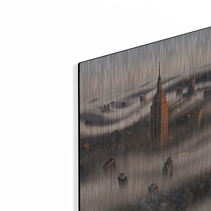 «Empire Fog» par Bruce Getty, art mural en métal, 24 po x 36 po, H 16 po x l 12 po