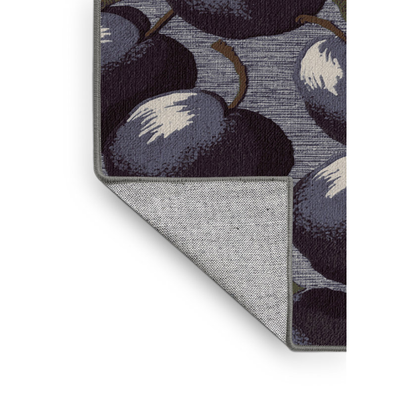  Tapis lavable à motif de fruits prune Damson, Rond 7 pi