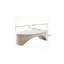 Table basse arquée de 43,31 po en faux marbre, table d'appoint luxueuse en fibre de verre, table basse ovale en pont de pierre, table centrale esthétique pour le salon-838473921