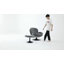 Chaise longue pivotante rembourrée en velours avec repose-pieds Zenon-26910938