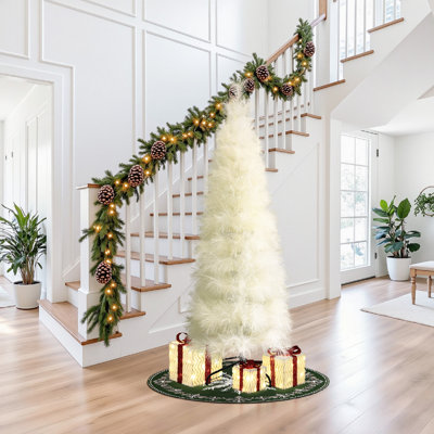 Arbre de Noël artificiel blanc 6 pi