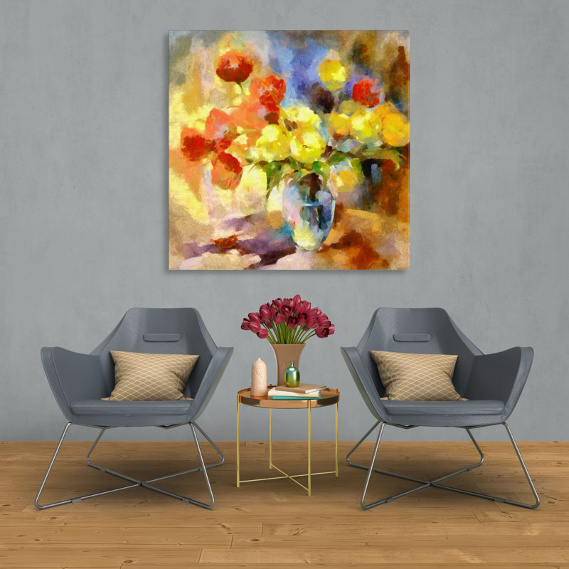 Abdouallah " Poppy Bouquet 422 ", 36" H x 36" W x 1.5" D