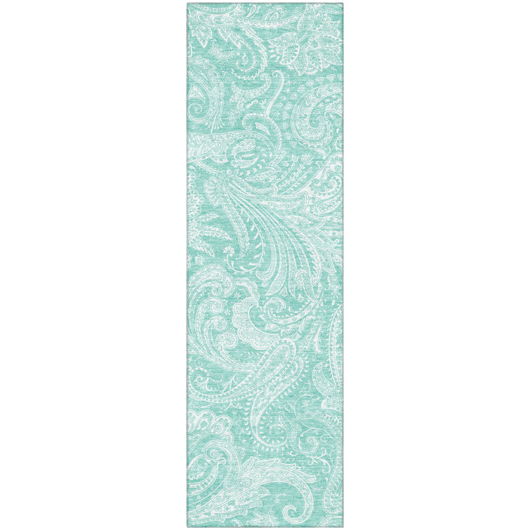Premium Machine Washable Apodaca Teal Rug