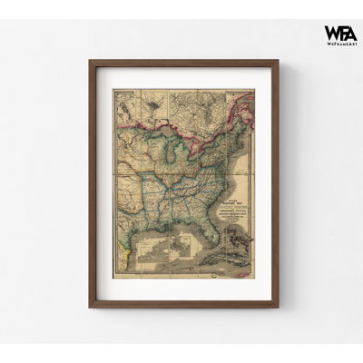 Carte militaire des États-Unis en 1861, idée de cadeau d'un ancien combattant américain, affiche de l'histoire militaire des États-Unis, carte encadrée des États-Unis, art de maison militaire rustique