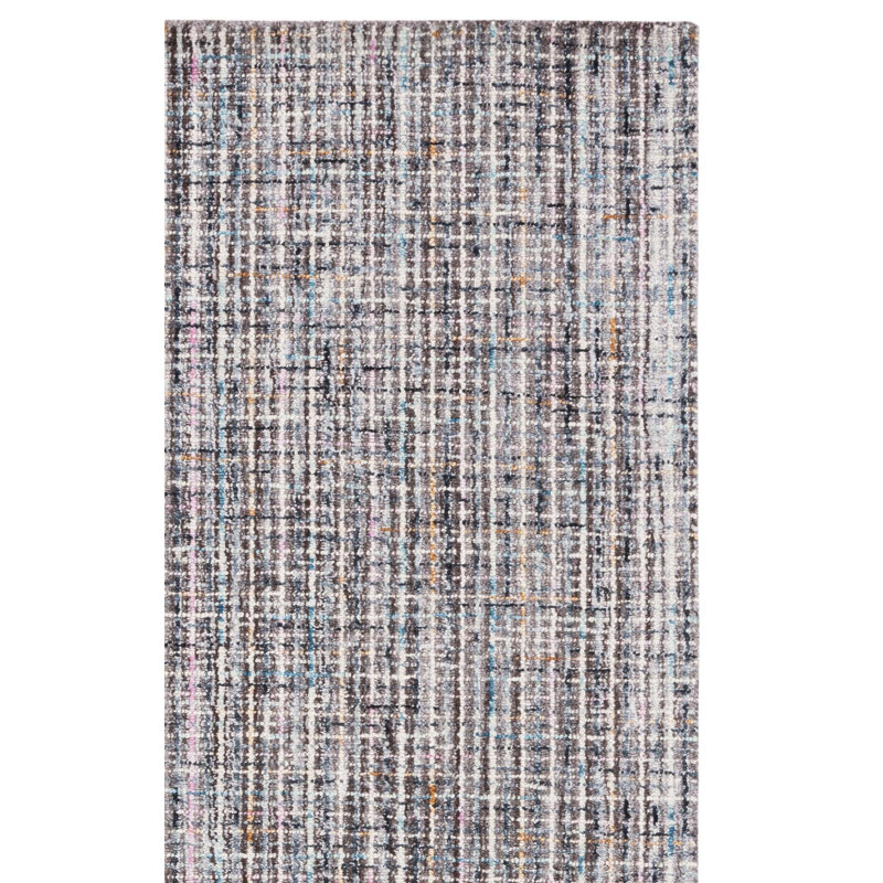 Abstract Hand Tufted Wool/Cotton Rug in Brown/Gray, Rectangle 5' x 8'