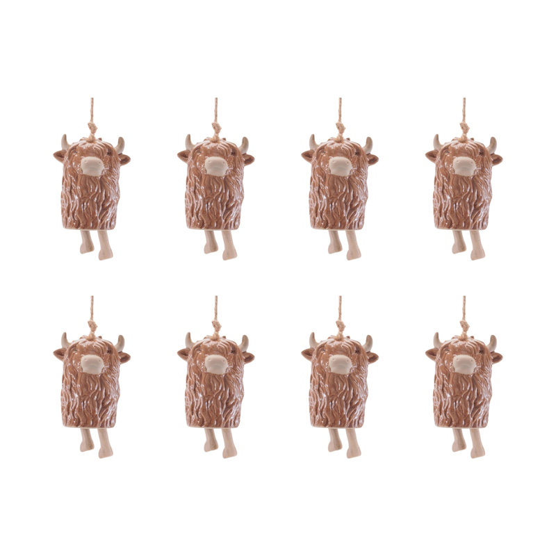 Ensemble de 8 ornements Highland Cow