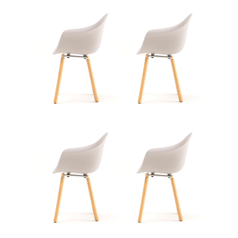 TA Armchair (Set of 4), Cool Gray/Natural