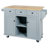 Kitchen Cart With Rubber Wood Drop-Leaf Countertop, Storage Cabinet, 3 Drawers & 5 Wheels, Perfect For Additional Prep Space And Organization-156524165