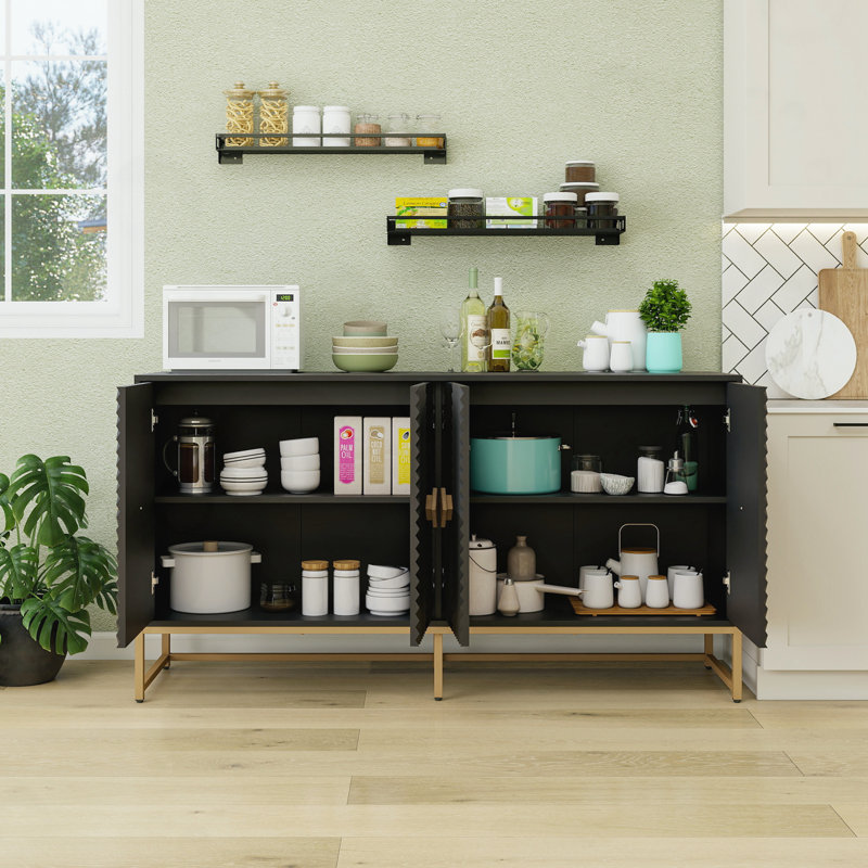 Sideboard Buffet Cabinet With Storage, Black