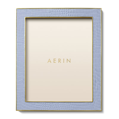 Hydrangea Blue Leather Embossed Picture Frame with Mat