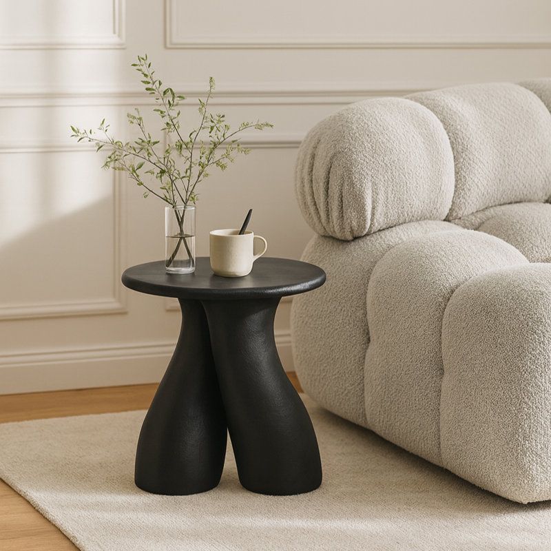 Table de bout en aluminium Talence, Noir