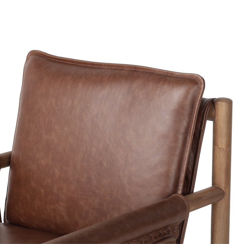 Kellis Leather Upholstered Arm Chair