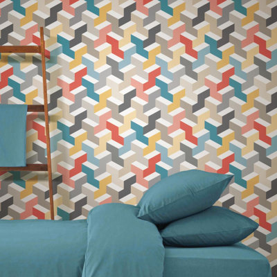 3D Steps 18.86'' L x 18" W Peel and Stick Wallpaper Roll