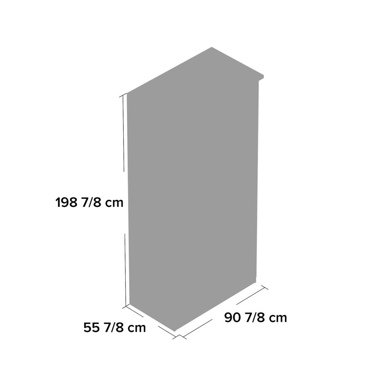 Bochum 2 Hinged Door Wardrobe 90 cm Alpinwhite 4 Drawer INCL. Delivery and Assembly, Alpine white
