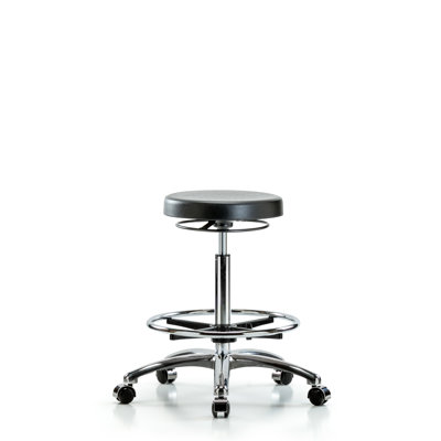 Jaliyah Adjustable Height Lab Stool with Footring Wheels