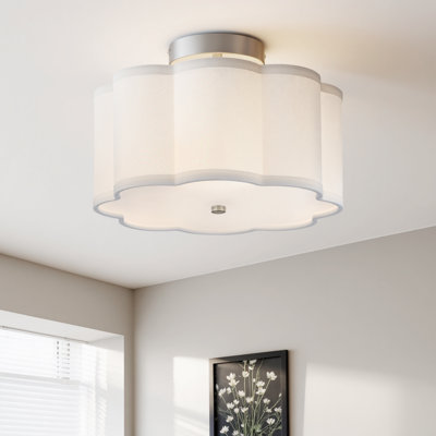 Plafonnier semi-encastré en tissu 3 lumières Tekamah