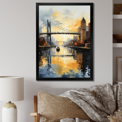 «USA City Of Bridges Architectural View II», reproduction d'art sur toile